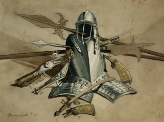 Studie von Rüstungen und Waffen im Brancepeth Castle, Durham